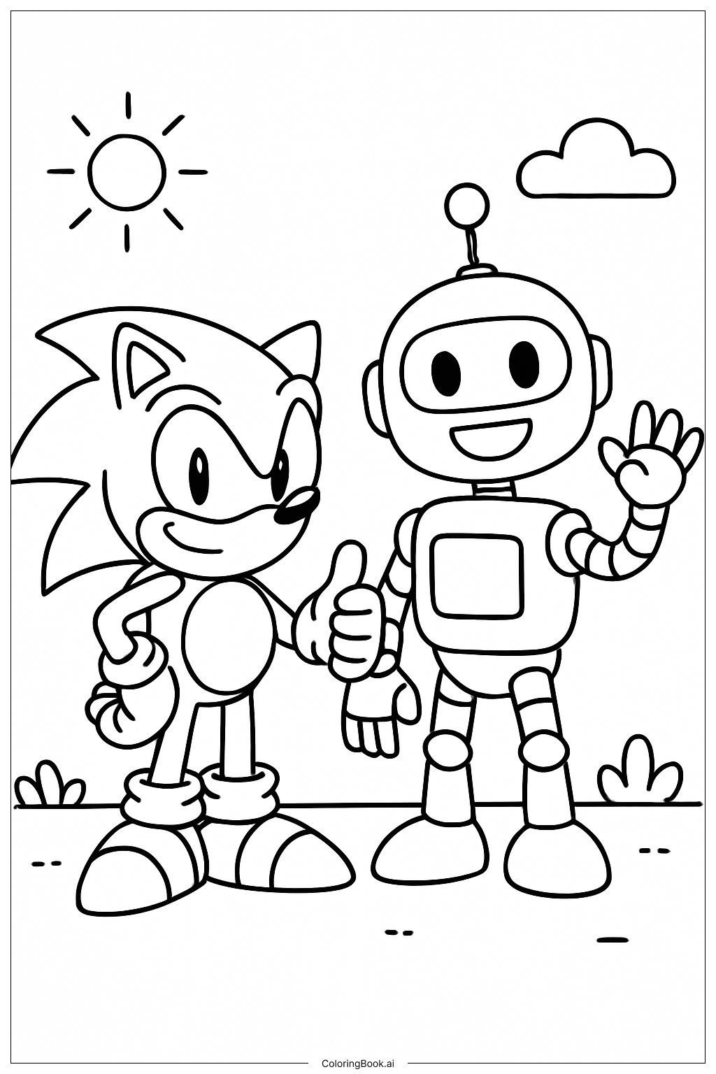  刺猬索尼克著色頁 