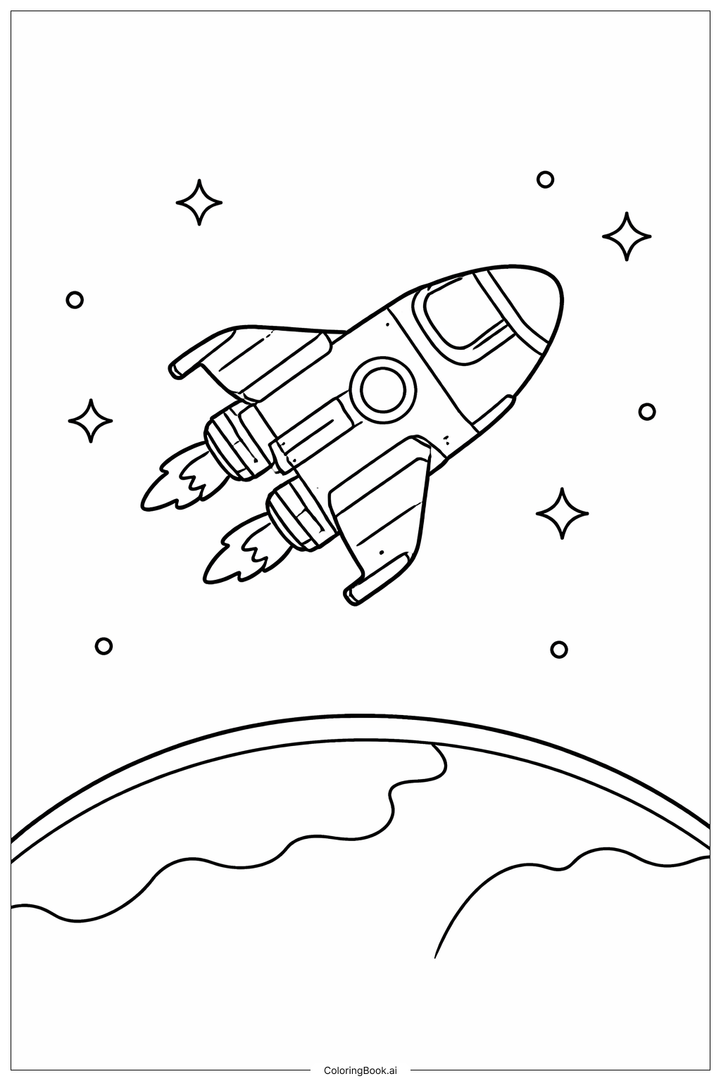  Trang tô màu Tàu vũ trụ trong quỹ đạo 