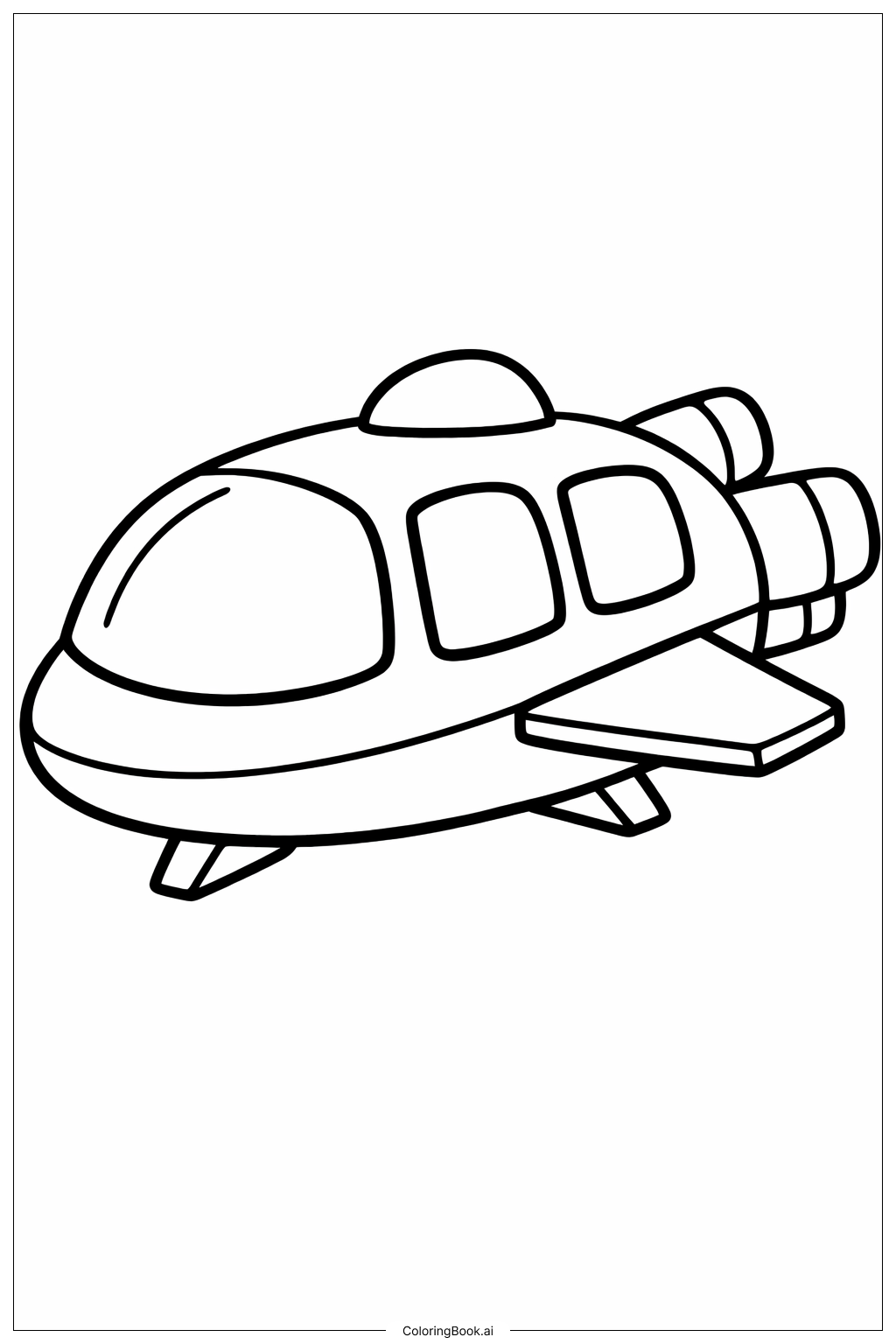 Page de coloriage Vaisseau Spatial Avec Grandes Fenêtres