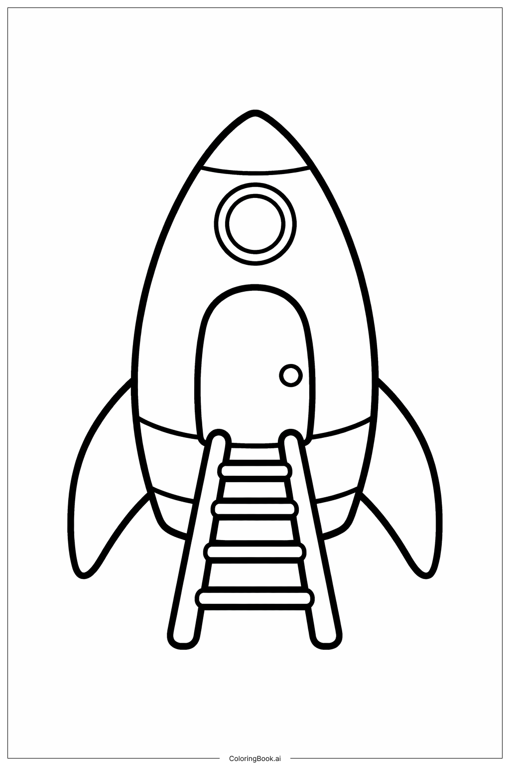 Page de coloriage Vaisseau spatial avec échelle