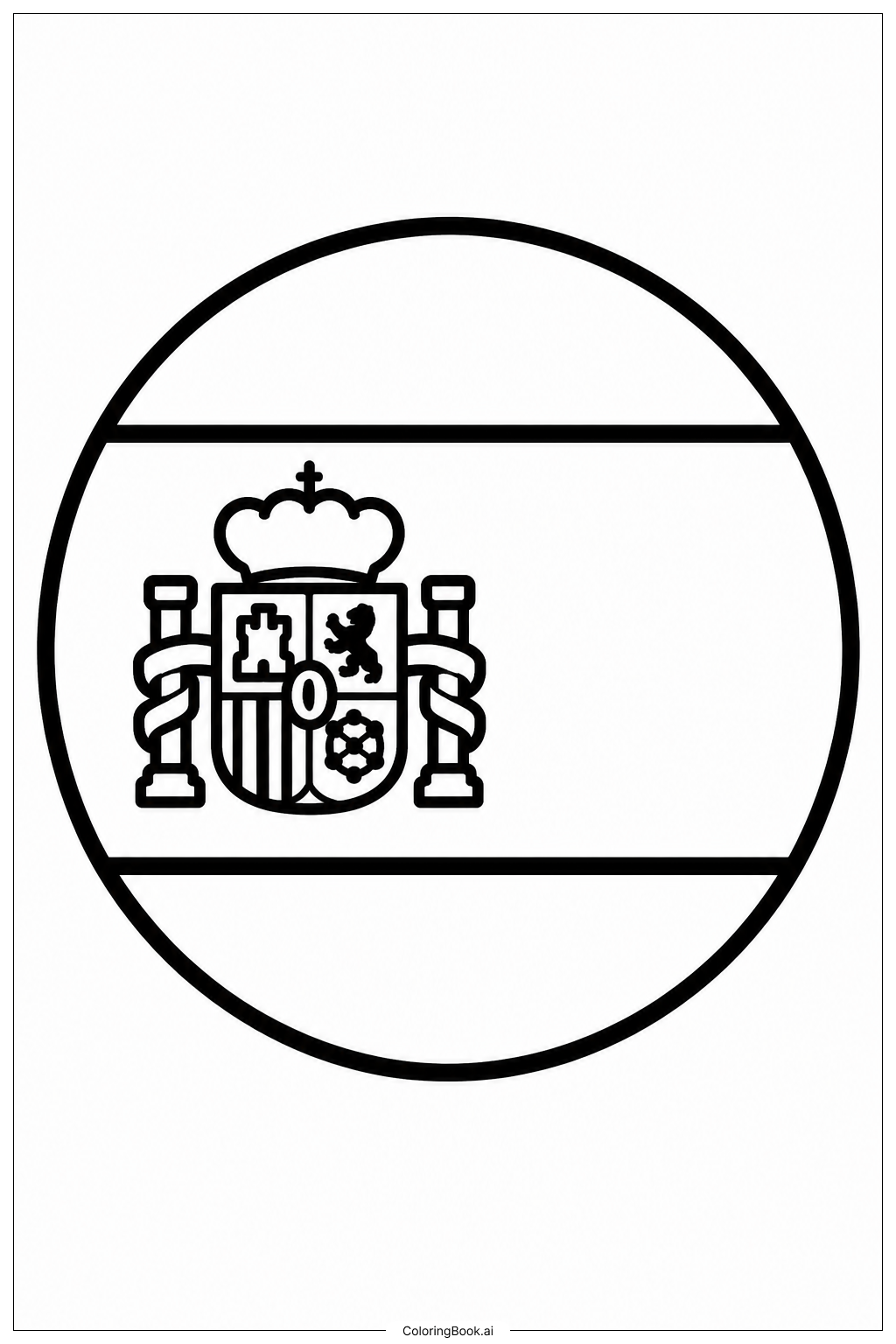 Spanisches Flaggenabzeichen Ausmalseite