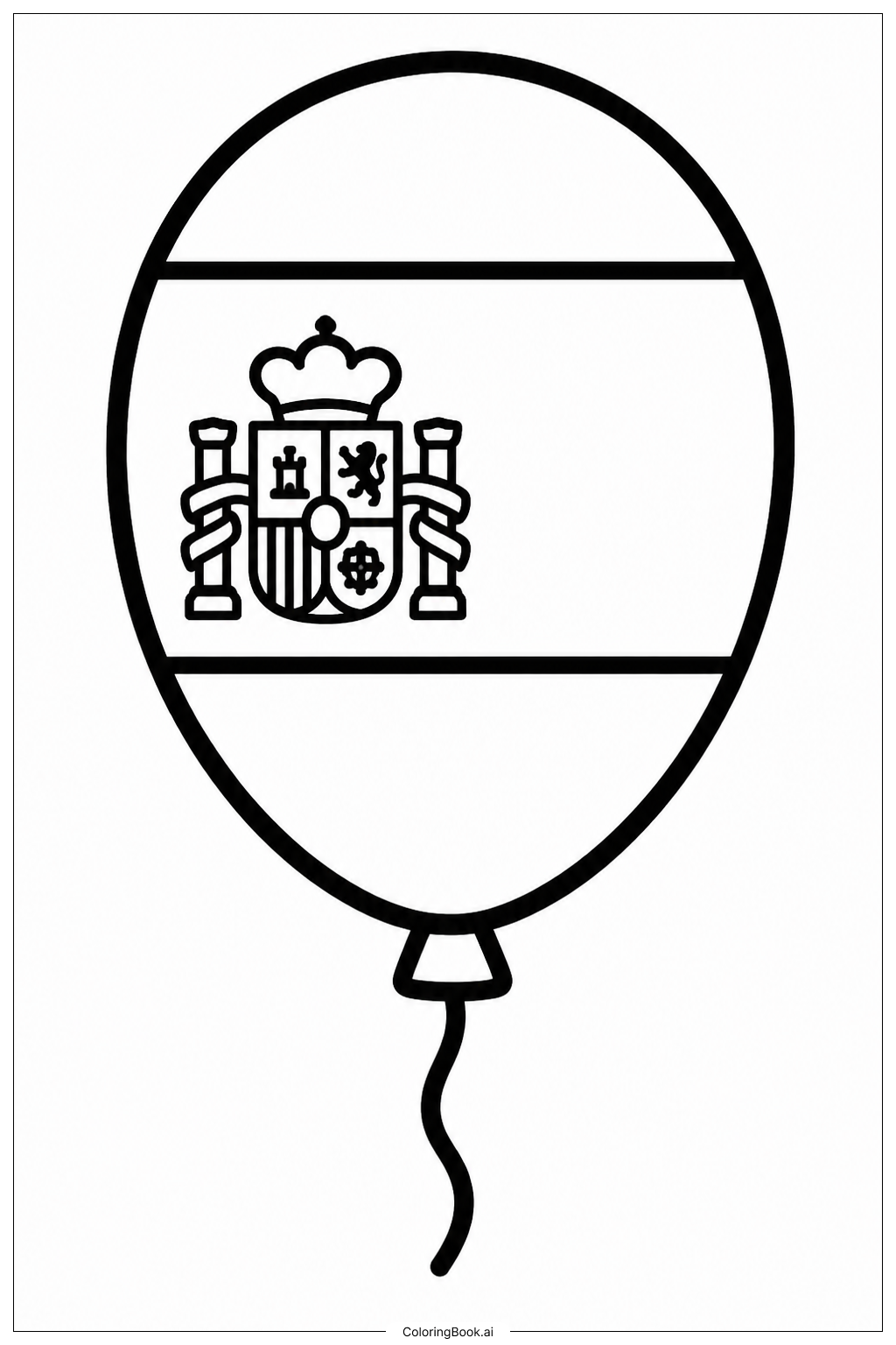 Spanische Flagge Ballon Ausmalseite