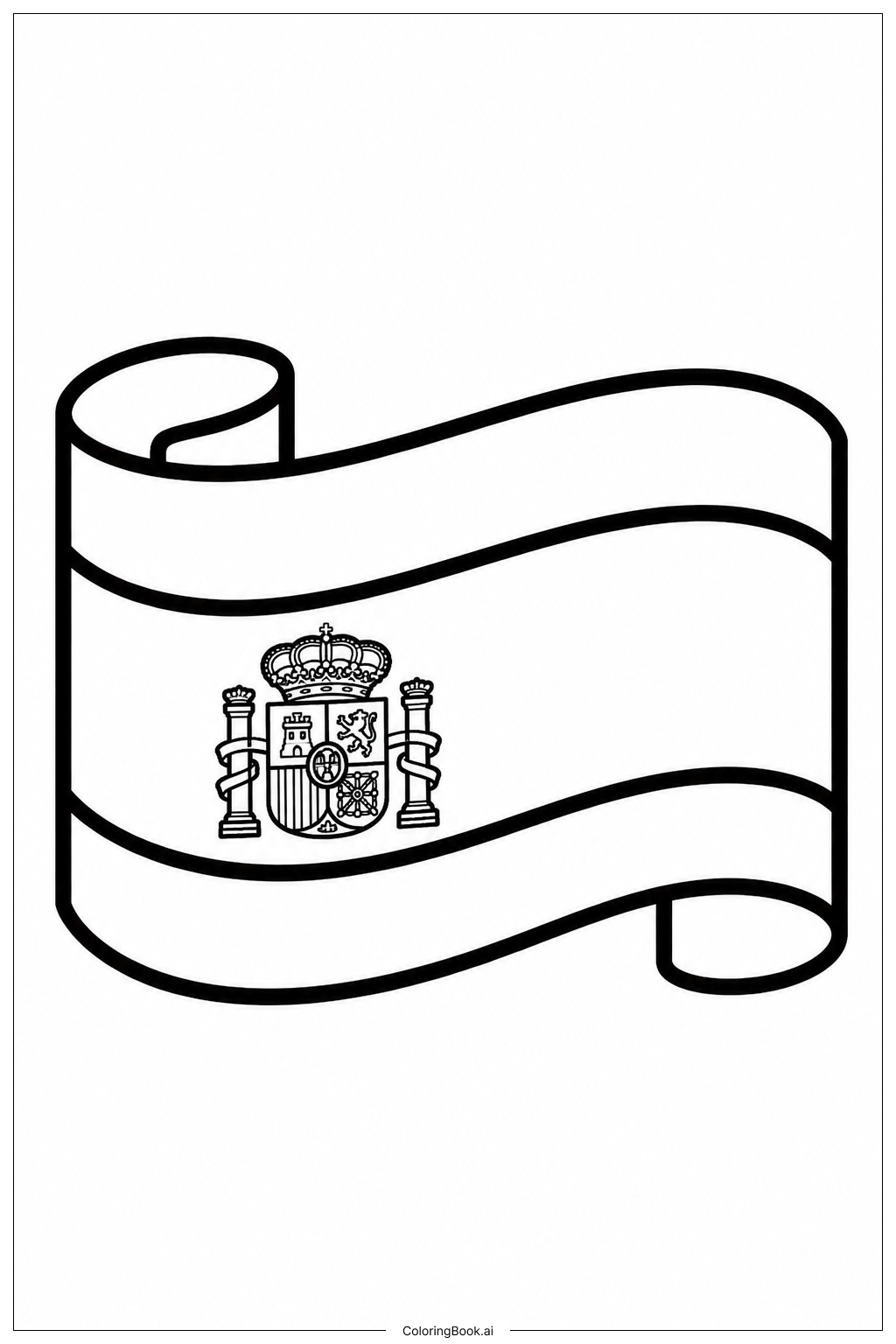Spanische Flagge Band Ausmalseite