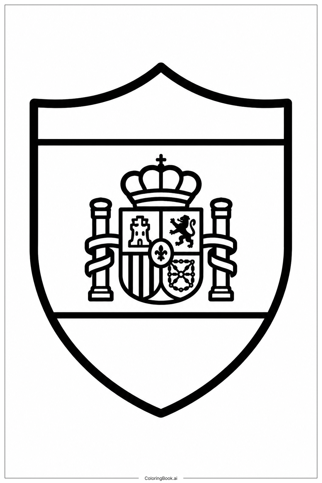 Spanisches Flaggenwappen Ausmalseite