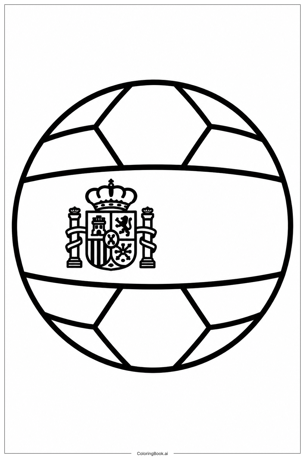 Spanien Flagge Fußball Ausmalseite