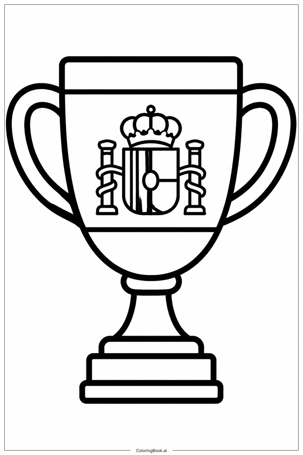 Spanische Flagge Pokal Ausmalseite