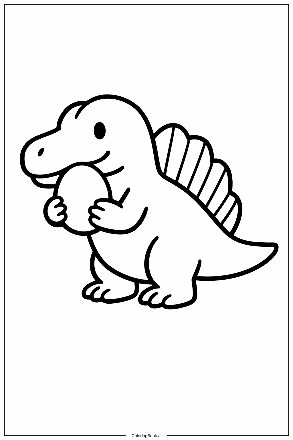  Página para colorir de Spinosaurus carregando ovo 