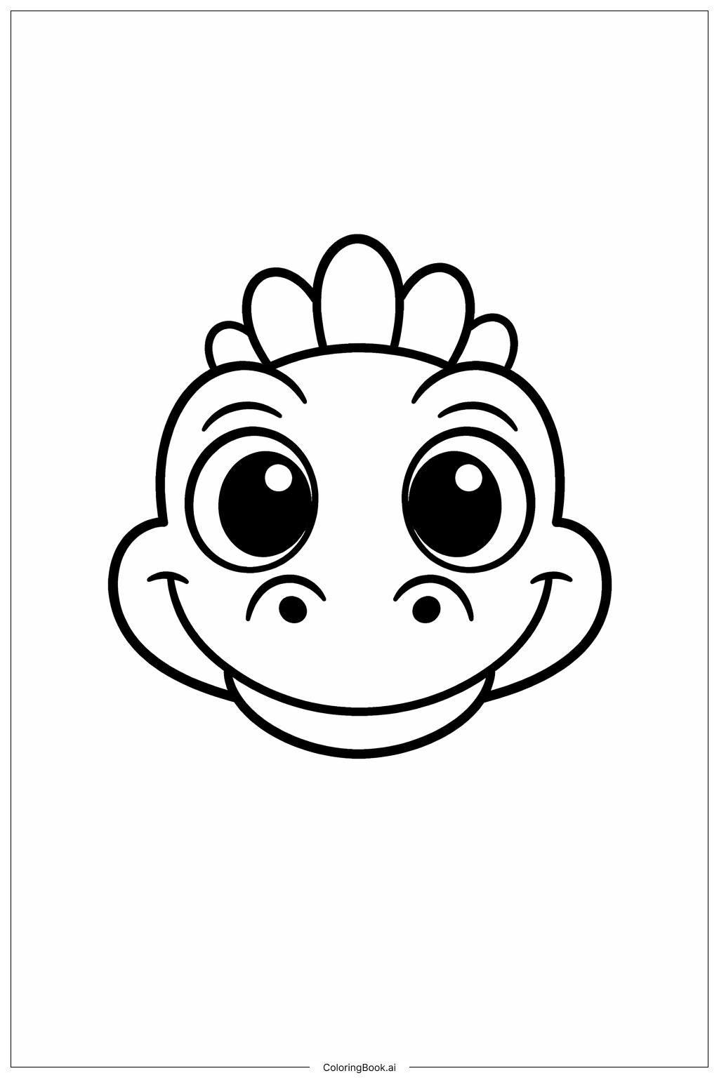  Página para colorir de Rosto Amigável do Spinosaurus 