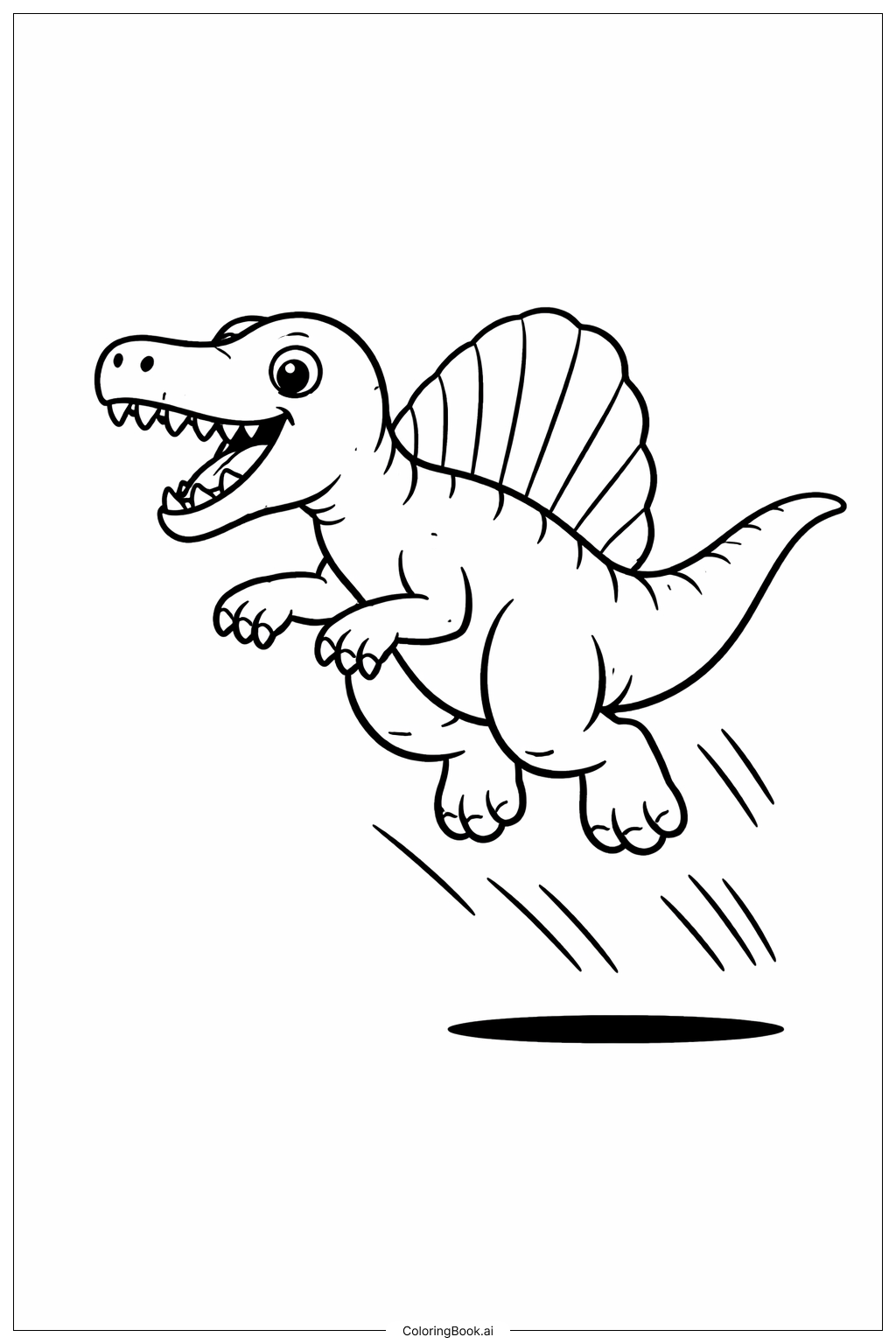 Página para colorir de Pose de Pulo do Spinosaurus 