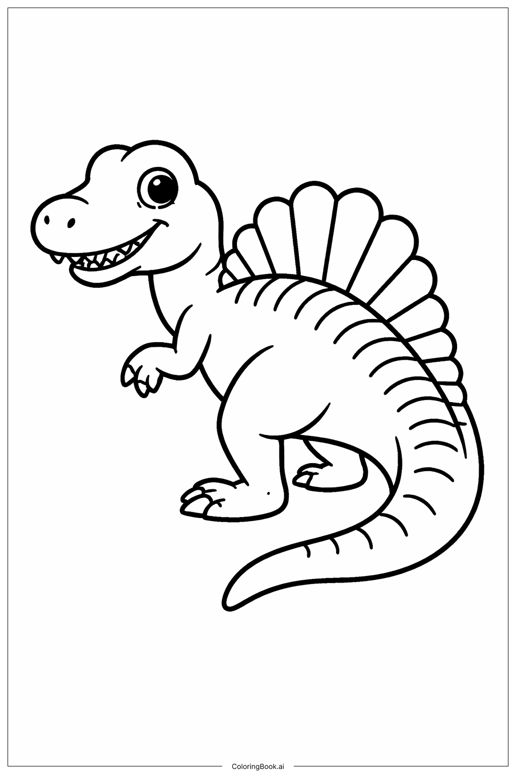  Página para colorir de Spinosaurus Olhando para Trás 