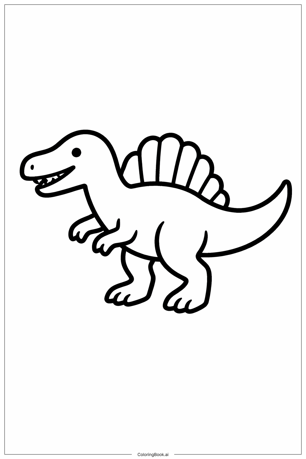  Página para colorir de Silhueta Simples de Spinosaurus 
