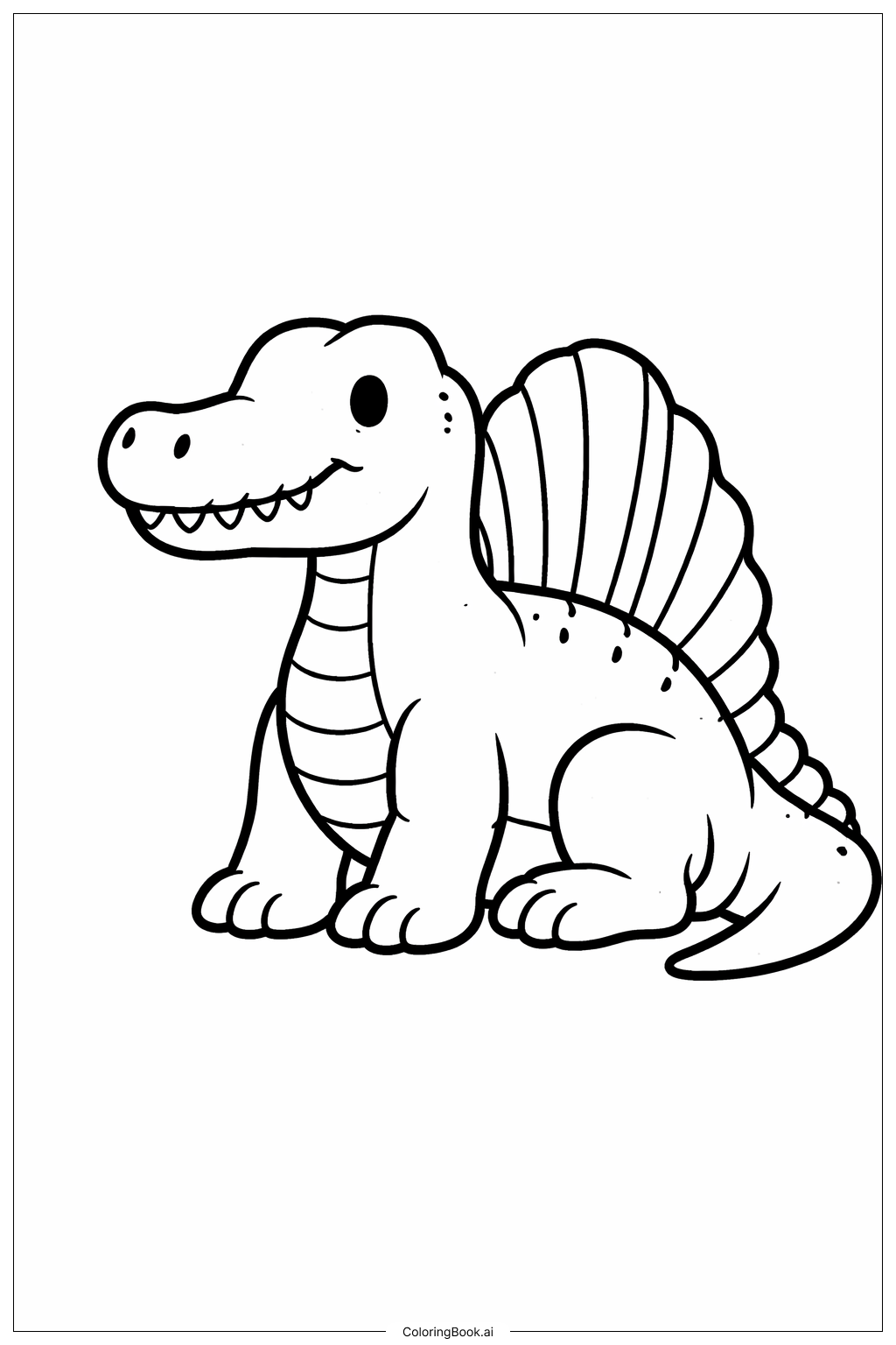  Página para colorir de Spinosaurus Sentado 