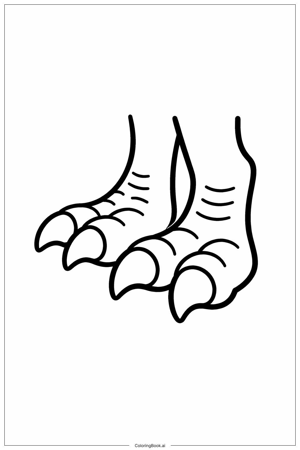  Página para colorir de Close-up dos Pequenos Pés do Spinosaurus 