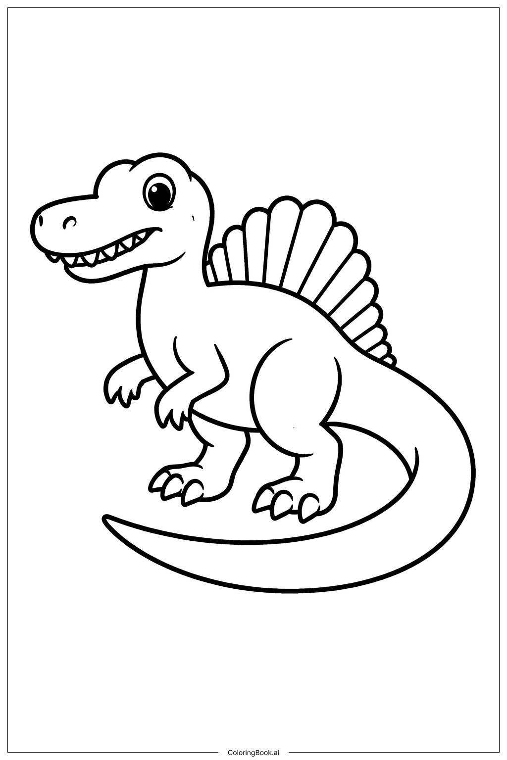  Página para colorir de Cauda Enrolada do Spinosaurus 