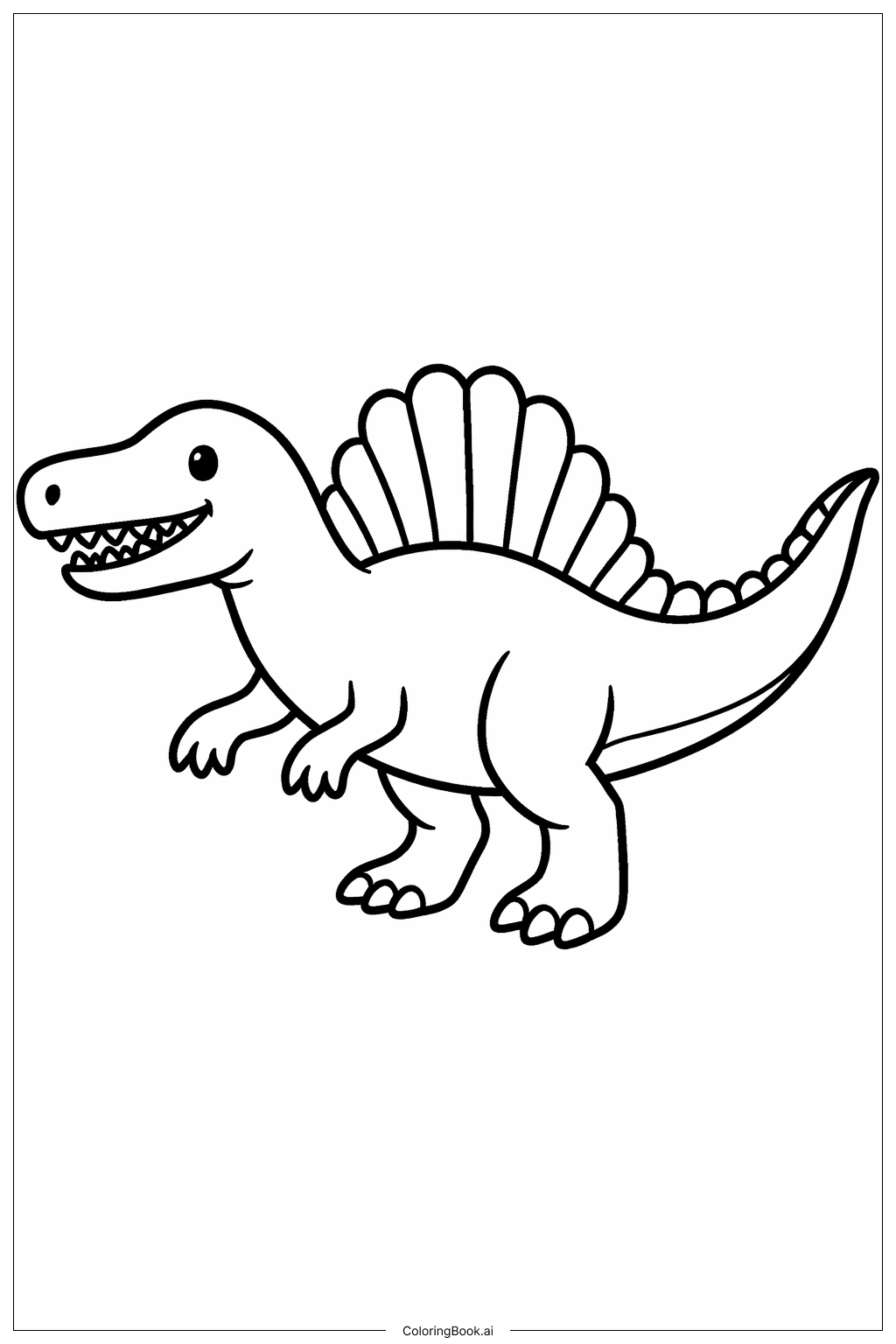  Página para colorir de Spinosaurus com Grande Vela 