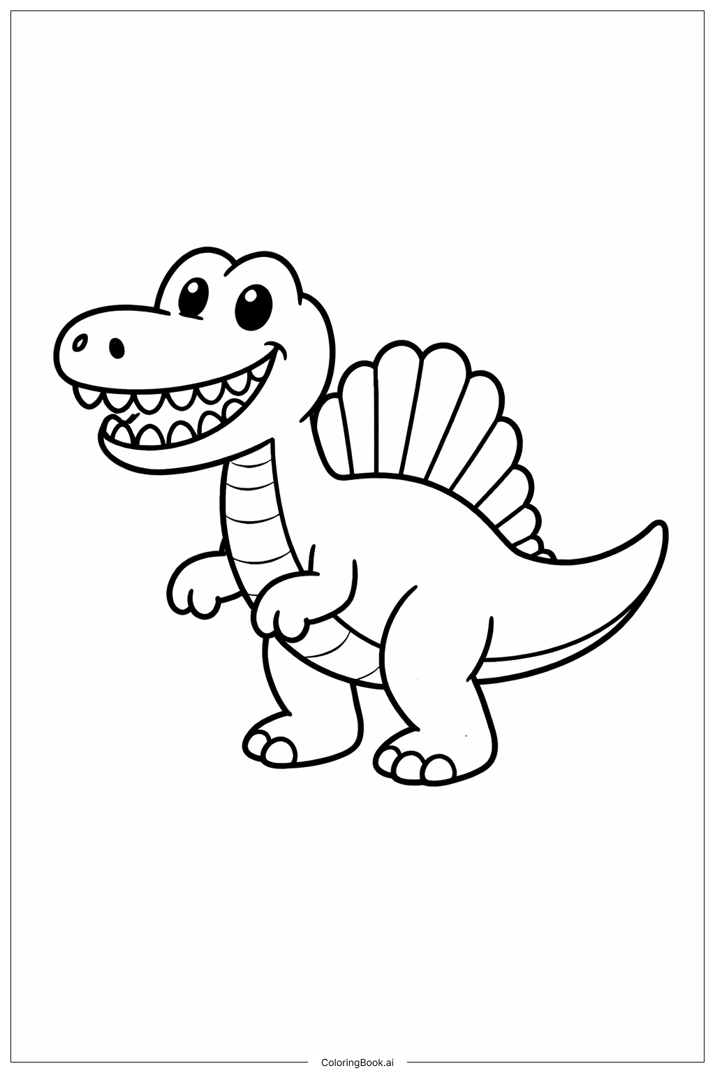  Página para colorir de Spinosaurus com Dentes Grandes 