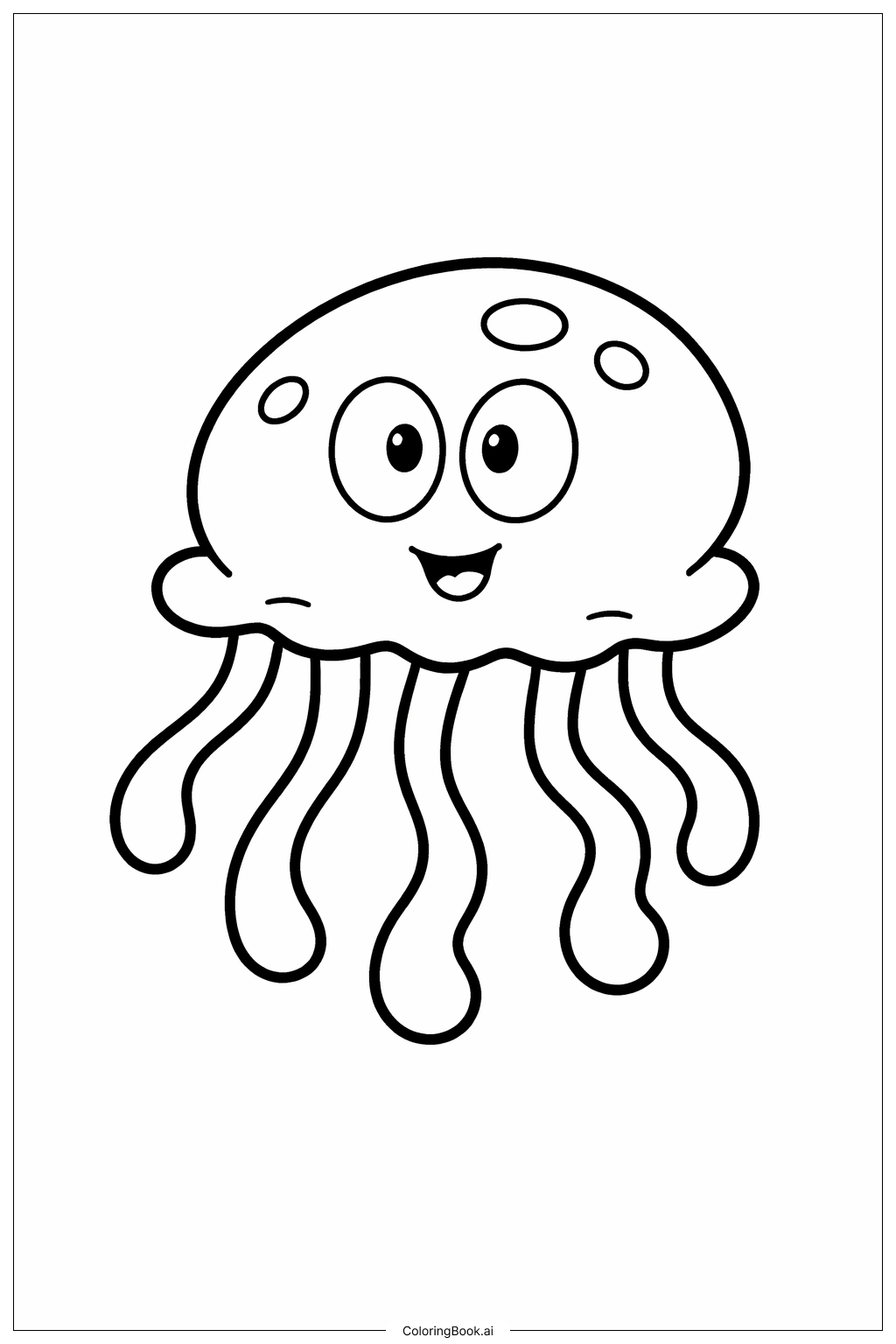  海绵宝宝角色水母朋友填色页 