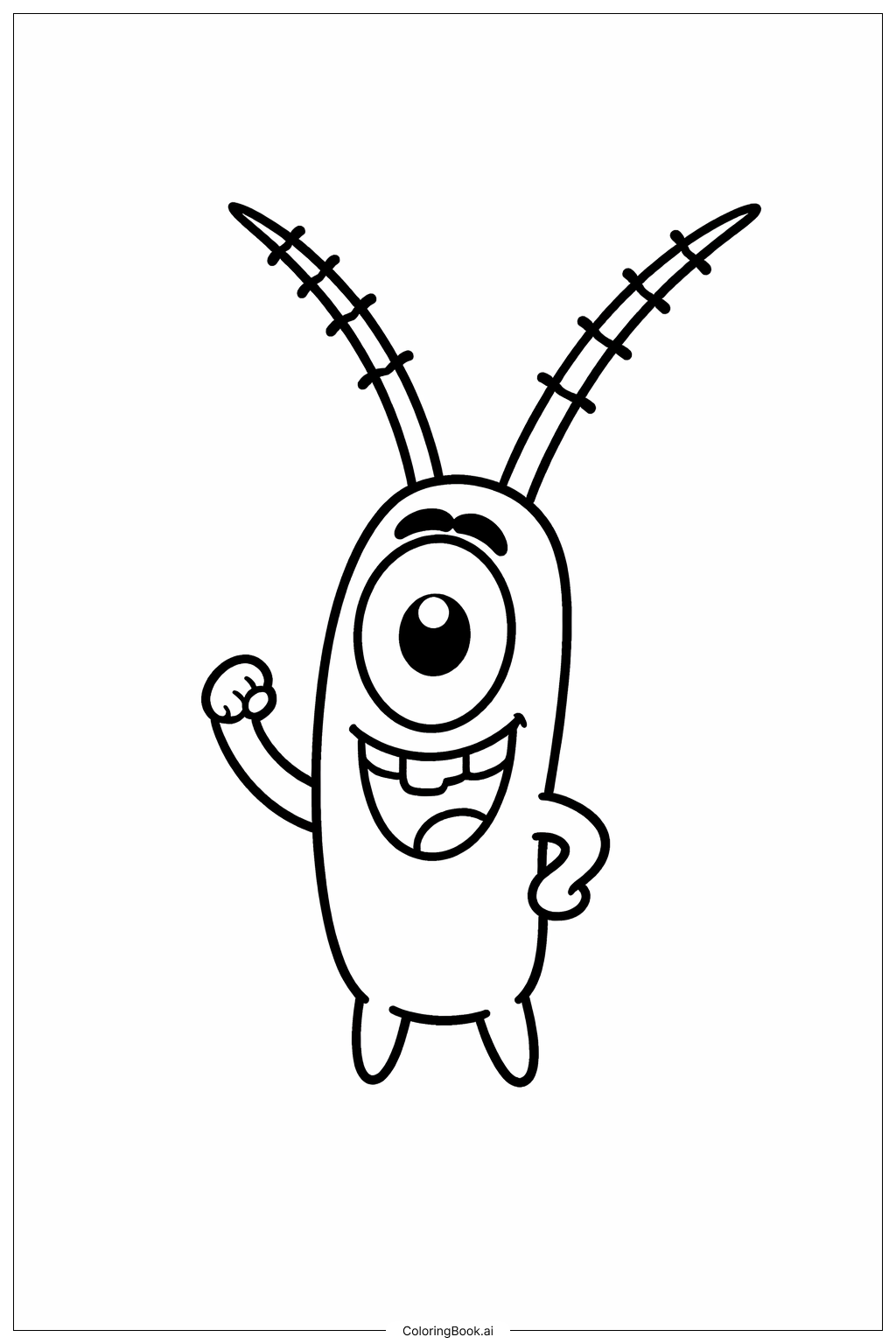  海绵宝宝角色 浮游生物微型填色页 