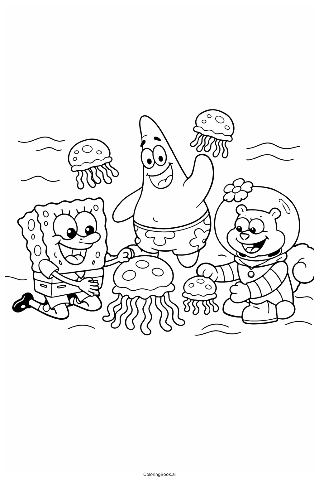 海绵宝宝角色游览水母