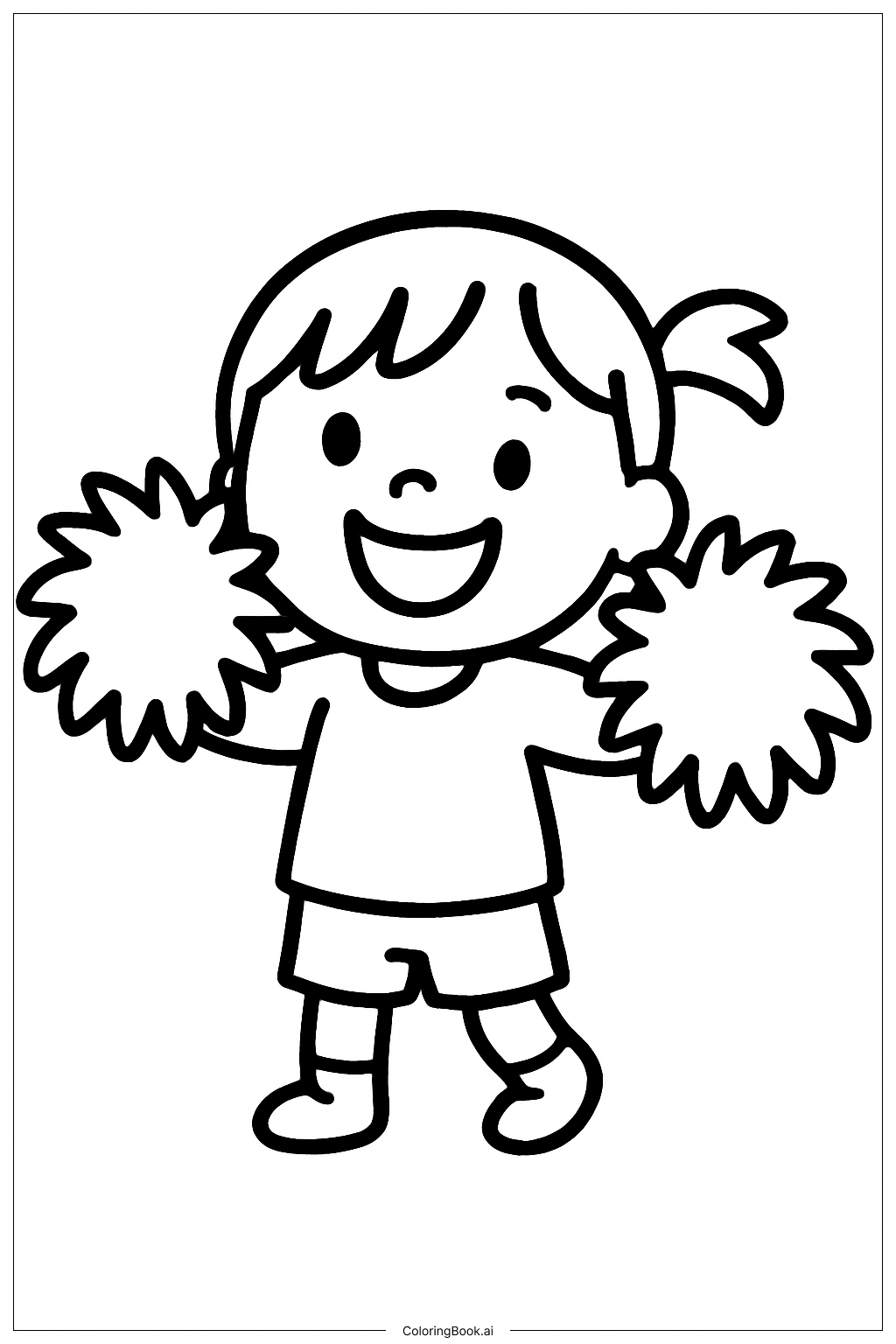  Página para colorir de Pompons Animados para Torcida Esportiva 