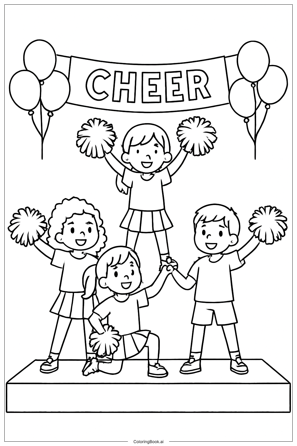  Página para colorir de Equipe de Torcida Esportiva 