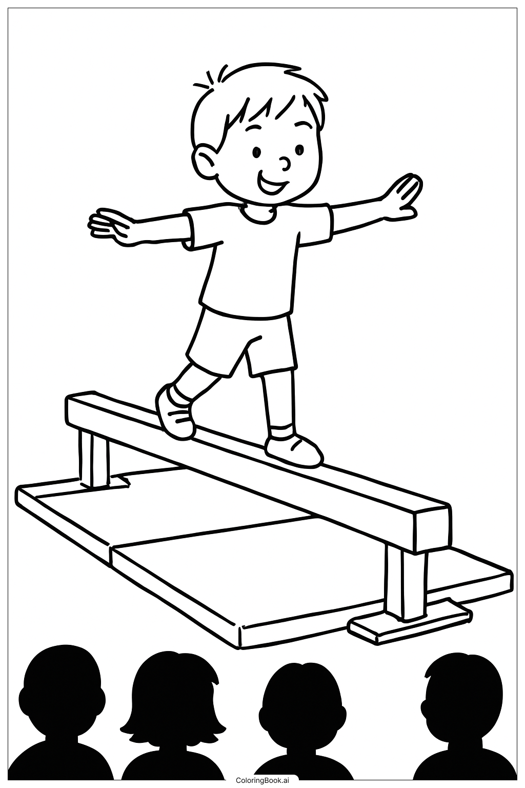  Página para colorir de Viga de Ginástica Esportiva 