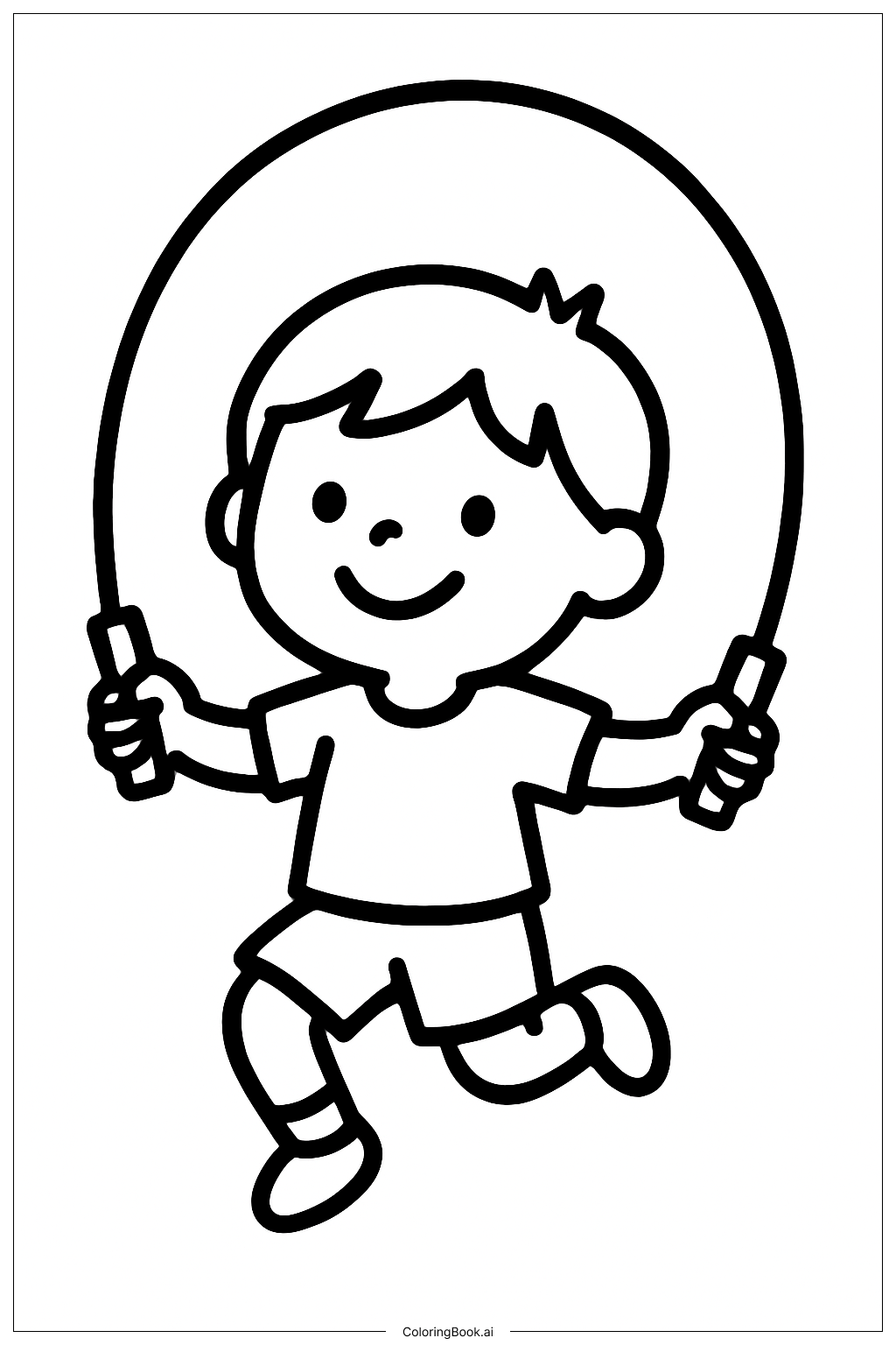  Página para colorir de Pular Corda Esportivo 