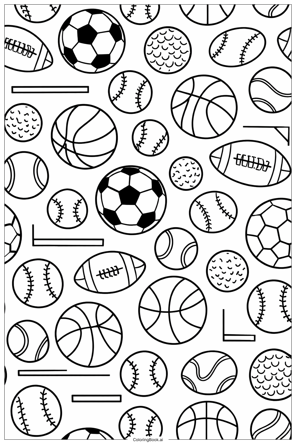  带球的运动图案填色页 