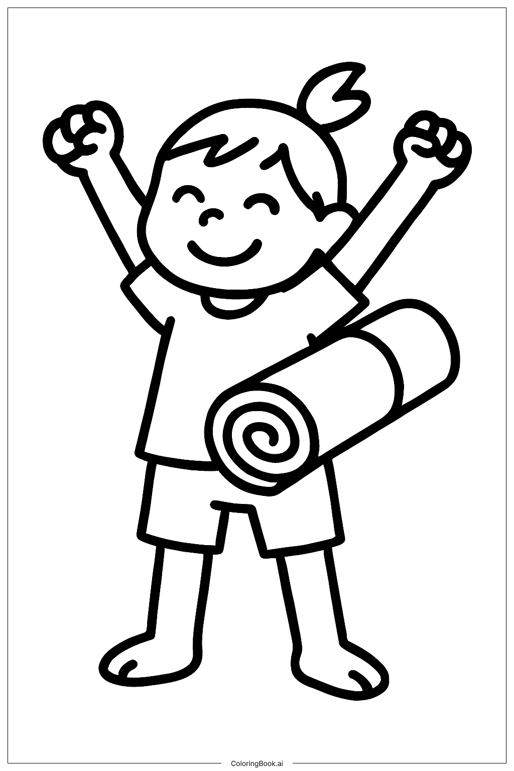  Página para colorir de Alongamento Relaxante Esportivo 