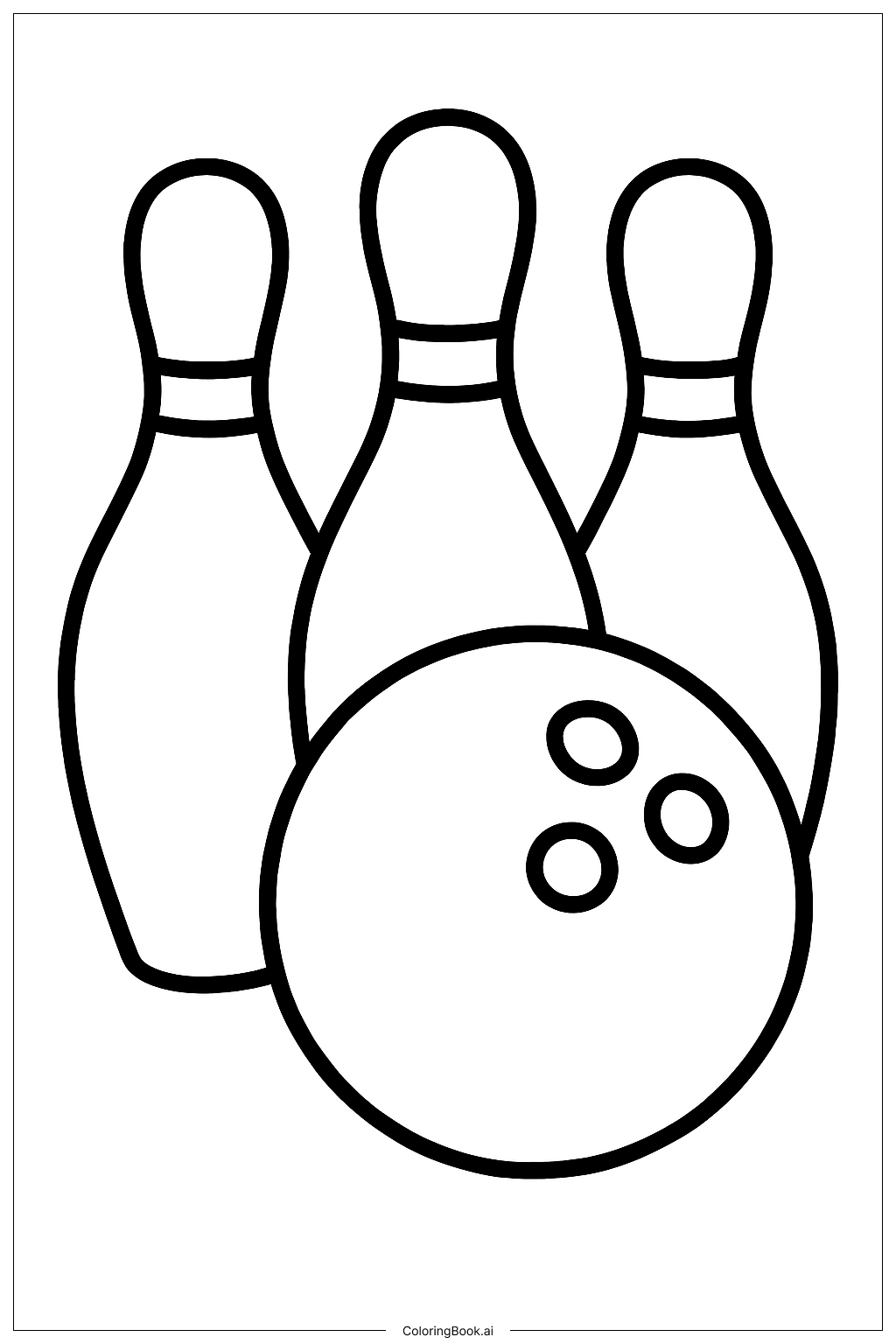  Página para colorir de Boliche Simples Esportivo 