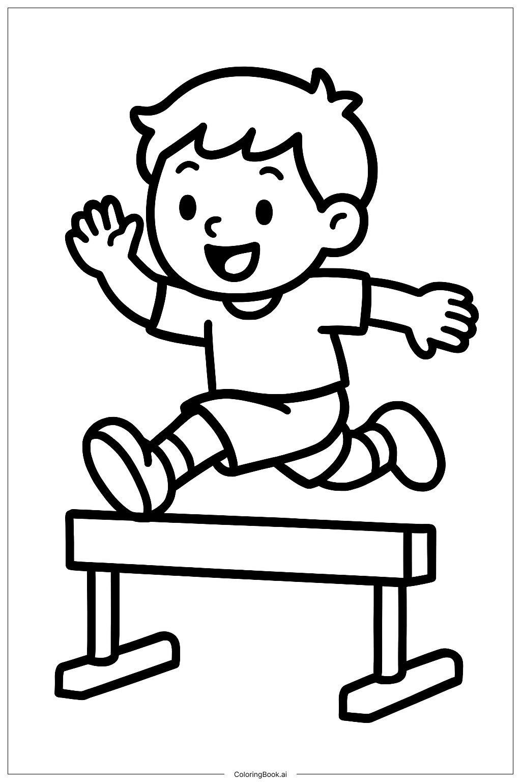  Página para colorir de Esportes Simples Obstáculos 