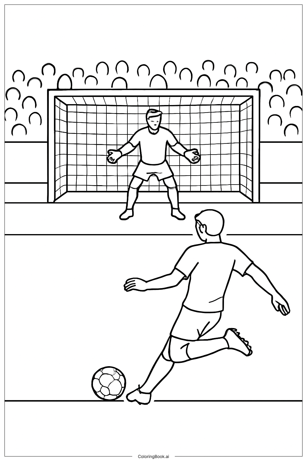  Página para colorir de Pênalti de Futebol 