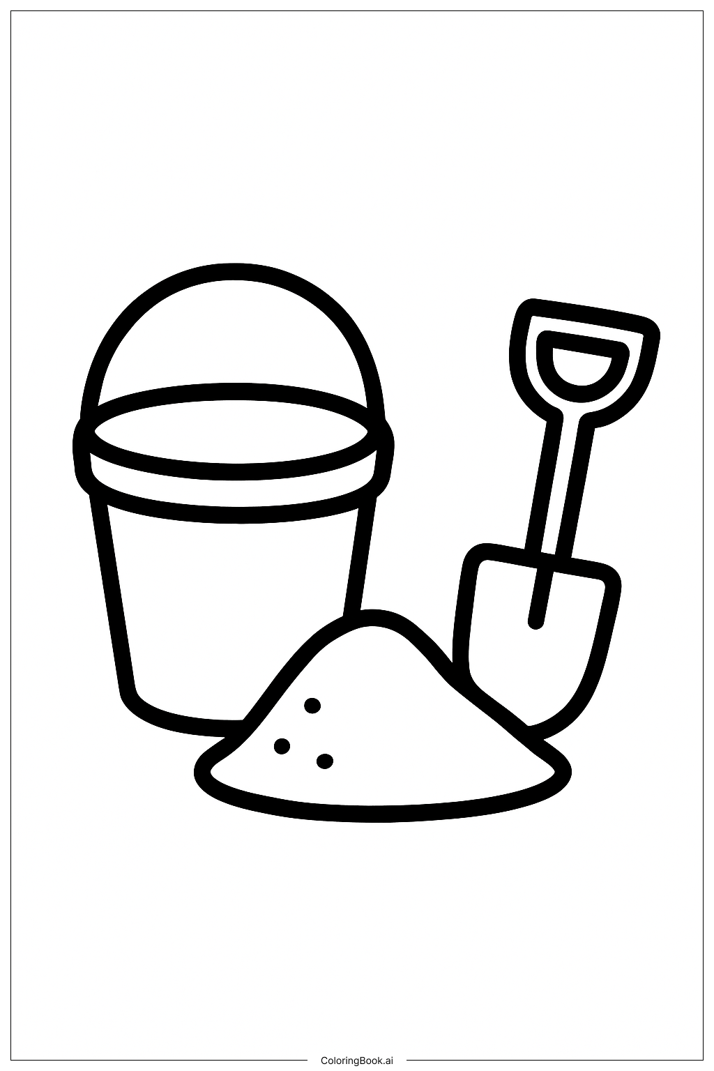  Página para colorear de Cubeta de Playa para las Vacaciones de Primavera 