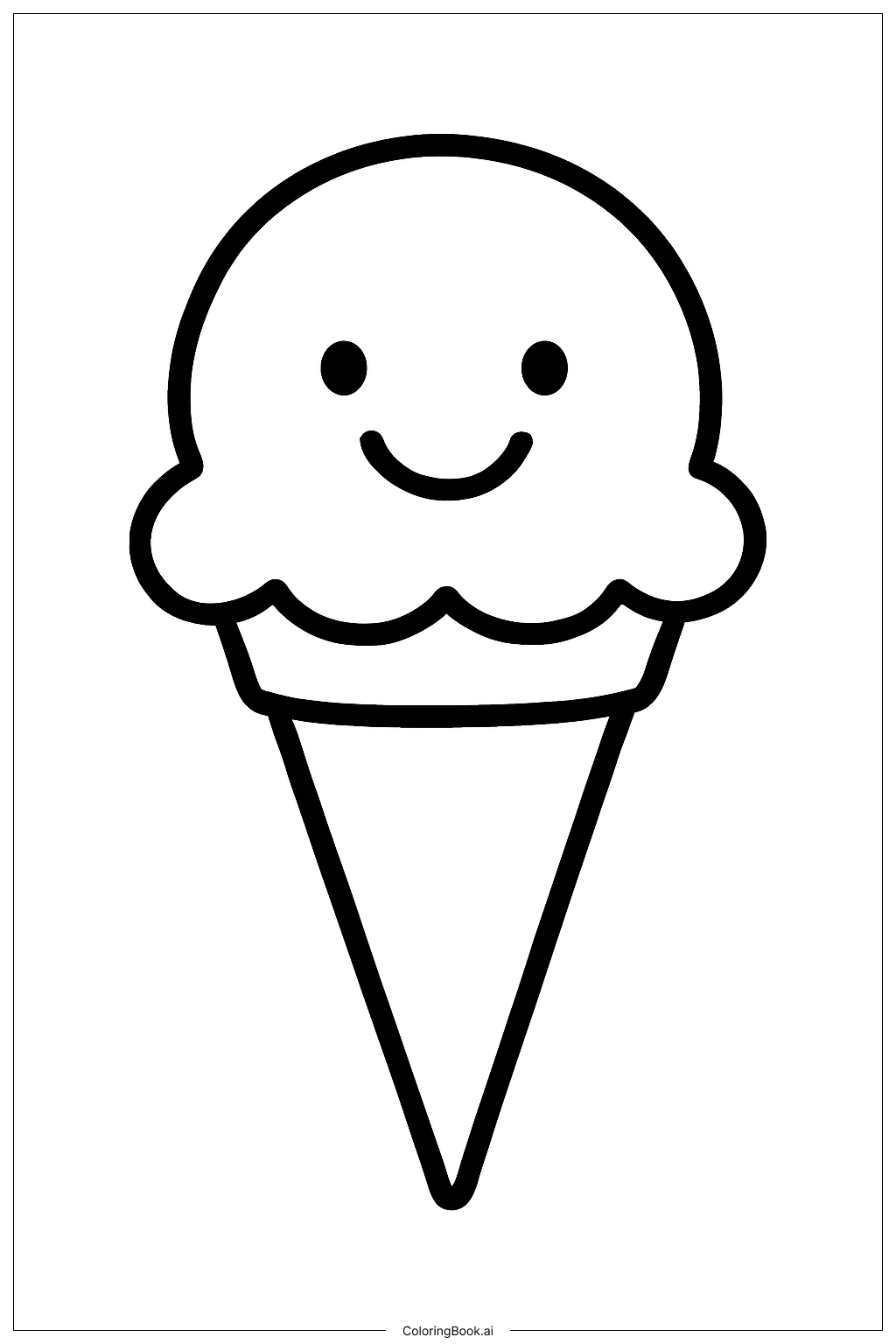  Página para colorear de Cucharada de Helado para las Vacaciones de Primavera 