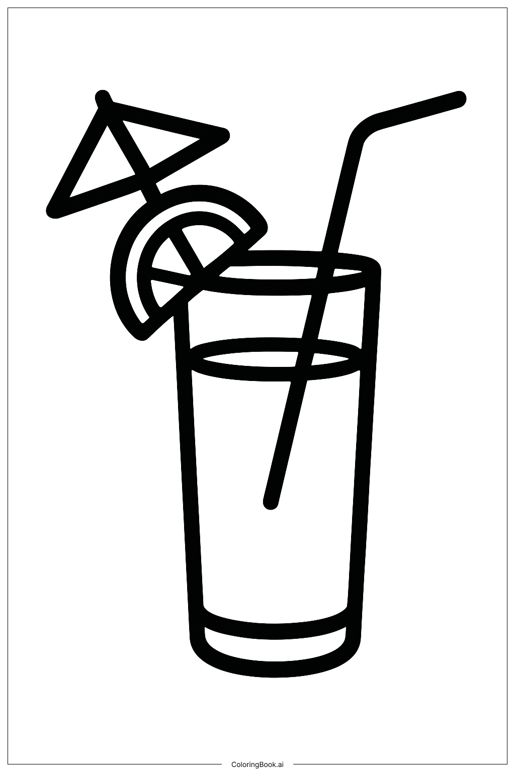  Page de coloriage Cocktail Palmier de Vacances de Printemps 