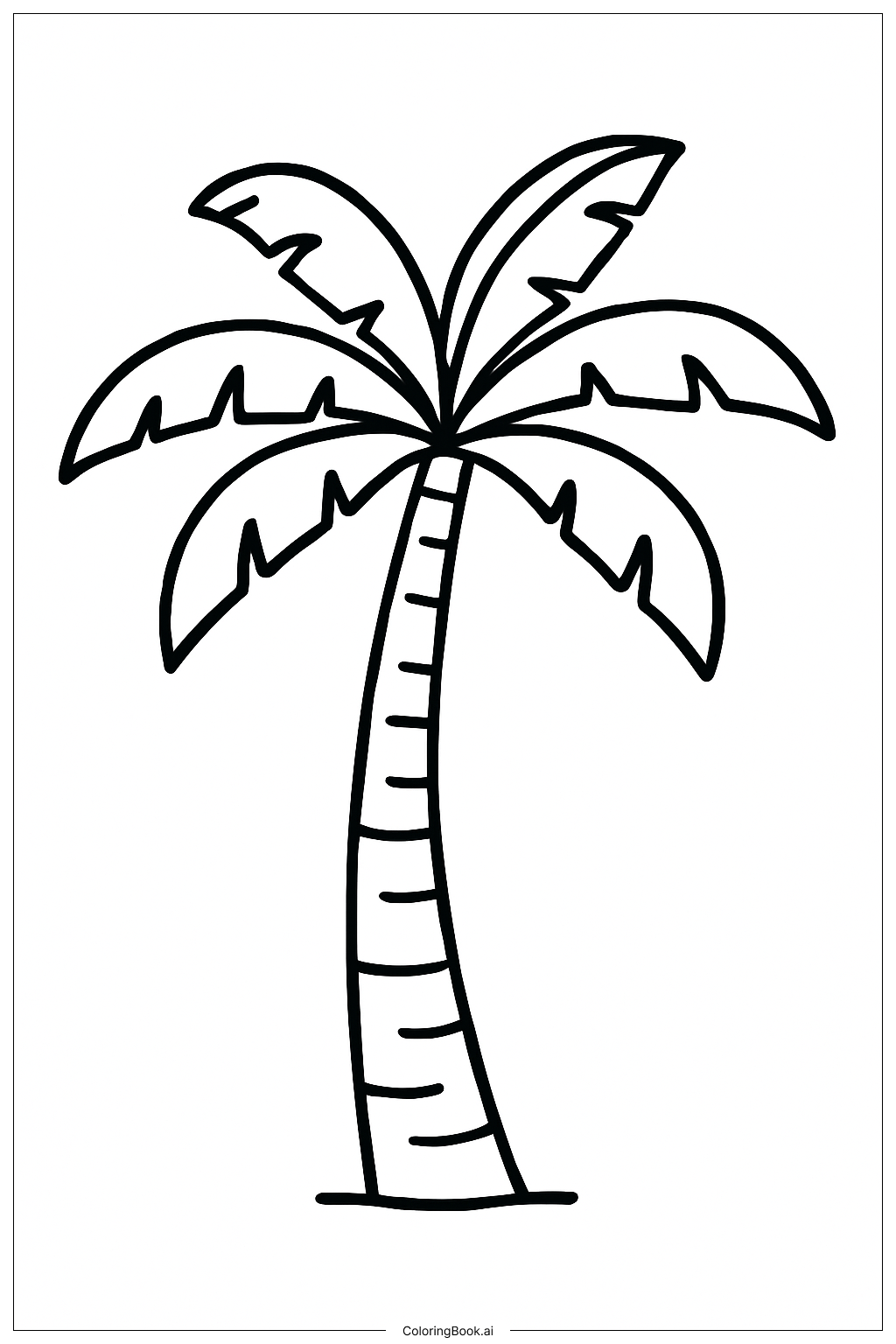  Página para colorear de Palma de Vacaciones de Primavera 