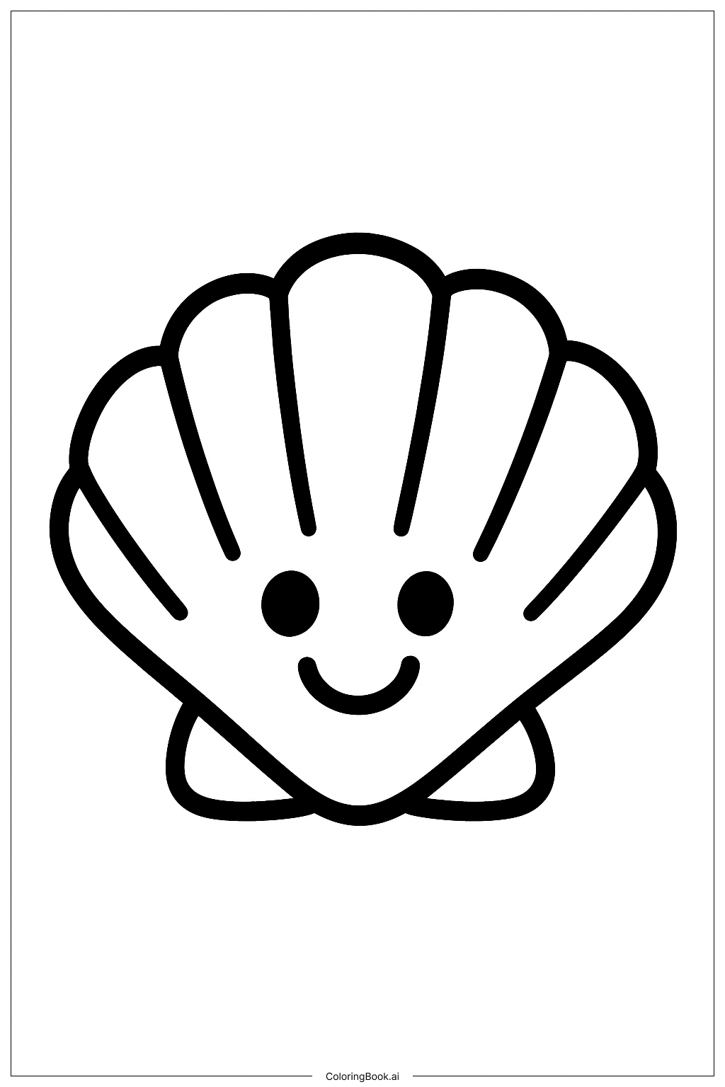  Page de coloriage Coquille Souriante des Vacances de Printemps 