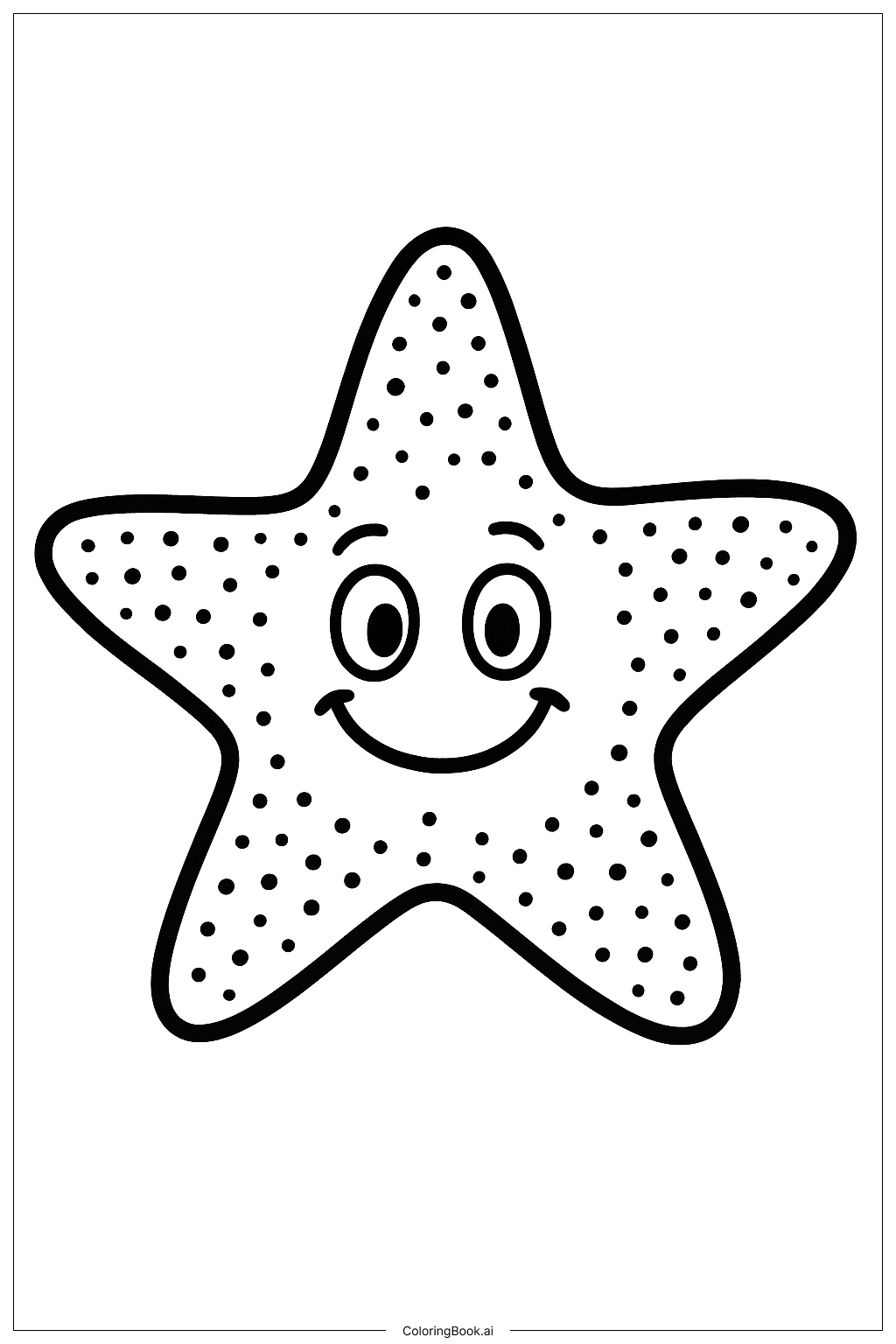  Página para colorear de Amigo Estrella de Mar de Vacaciones de Primavera 