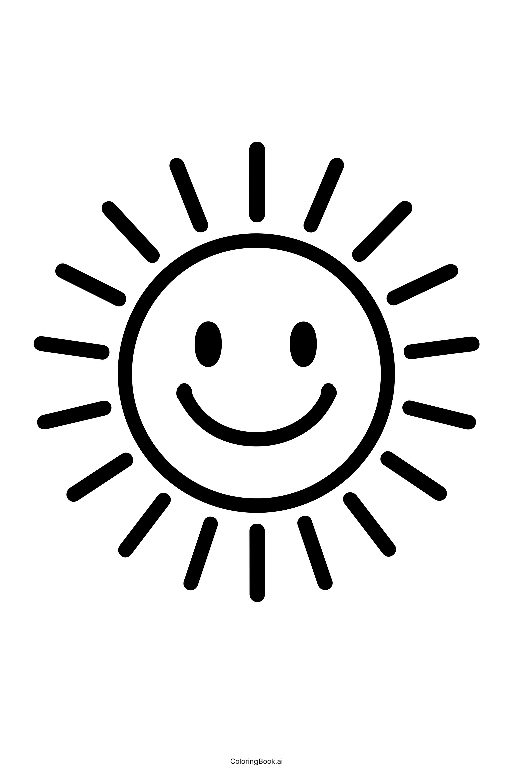  Página para colorear de Sol Sonriente de las Vacaciones de Primavera 