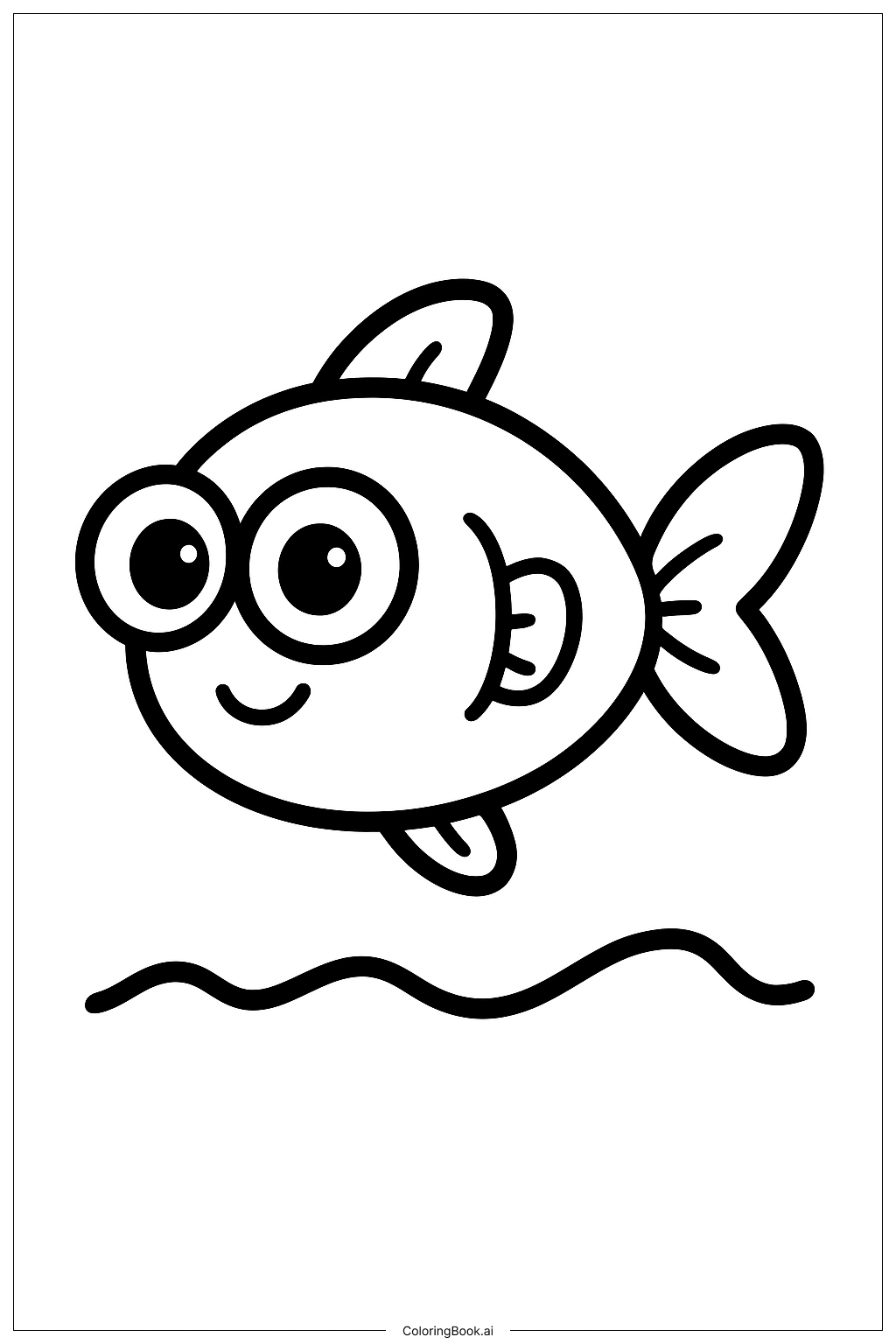  Página para colorear de Pez Pequeño de Vacaciones de Primavera 