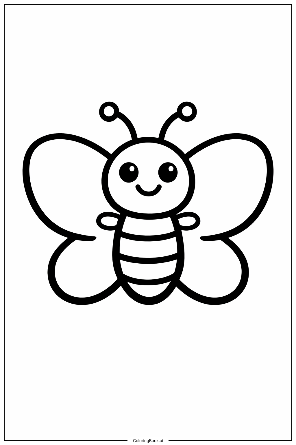  春の蝶の塗り絵ページ 