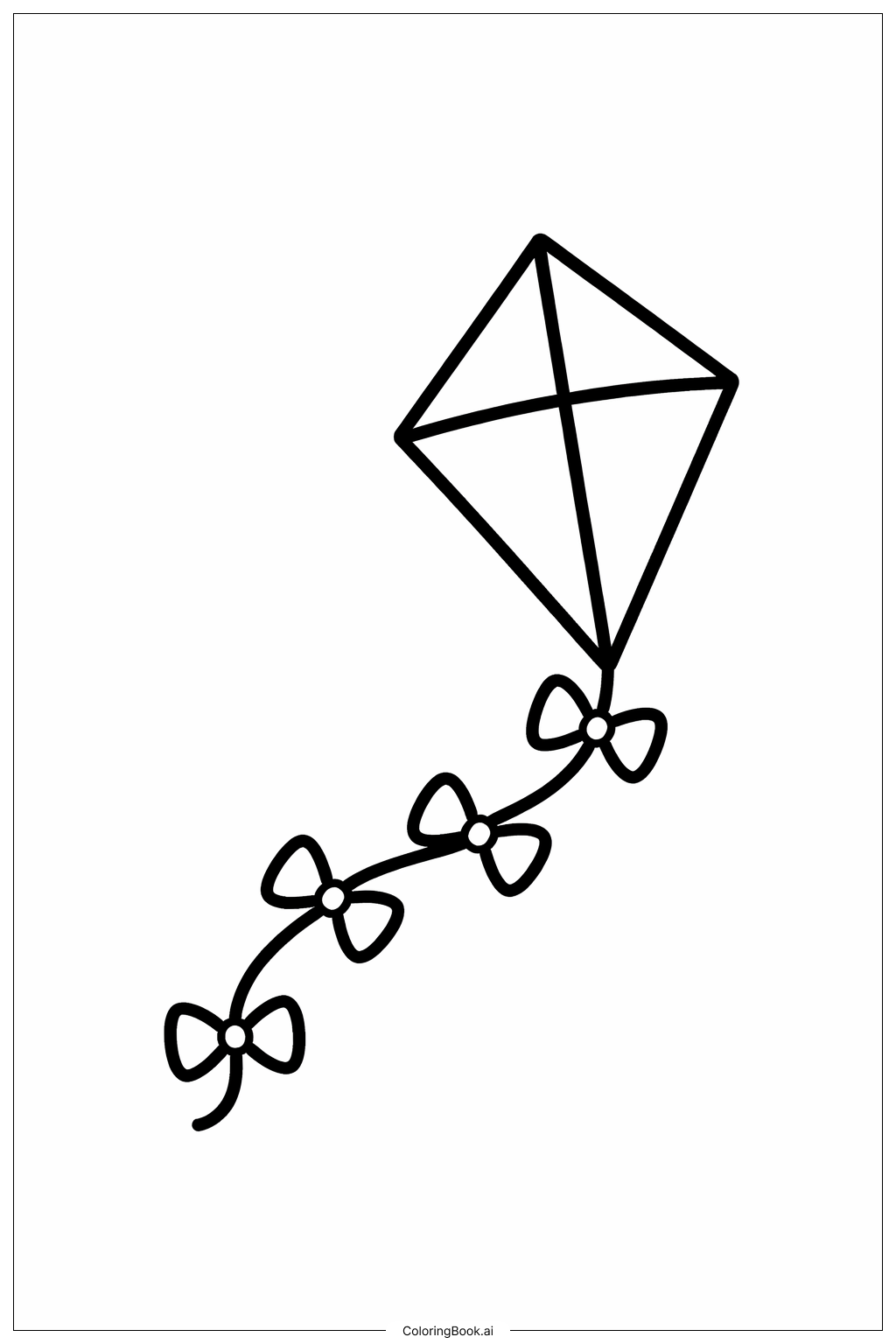  春の凧の塗り絵ページ 