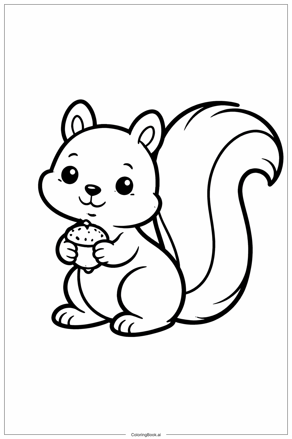  Page de coloriage Queues d'écureuil levées 