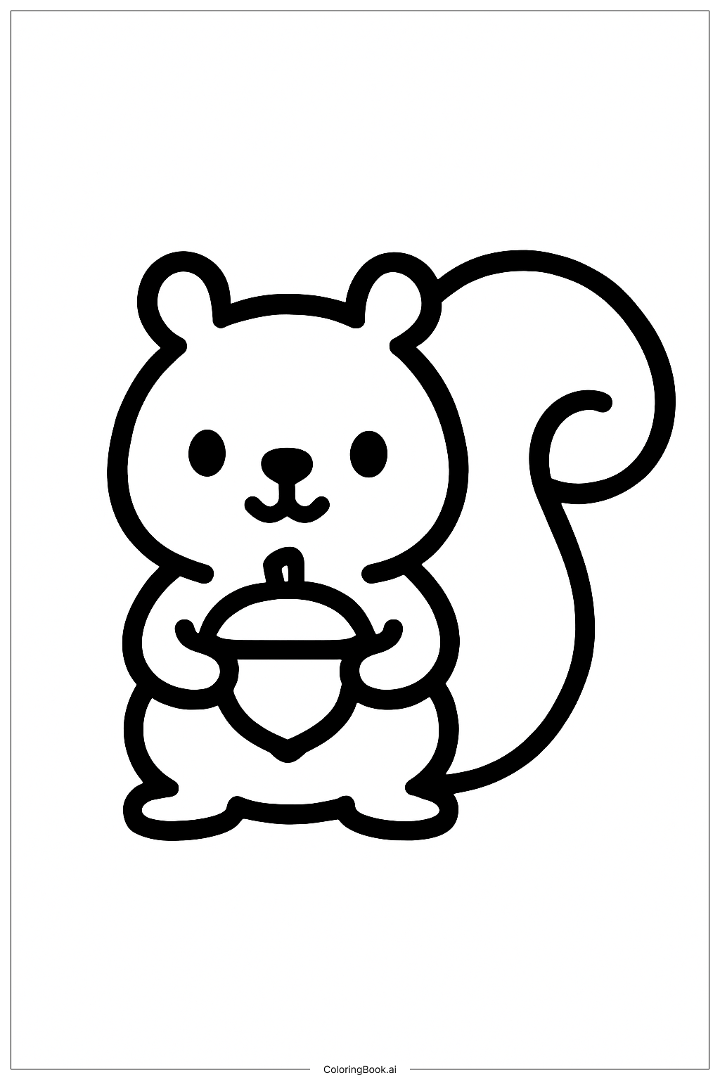  Squirrel With Acorn Fall Coloring Page 