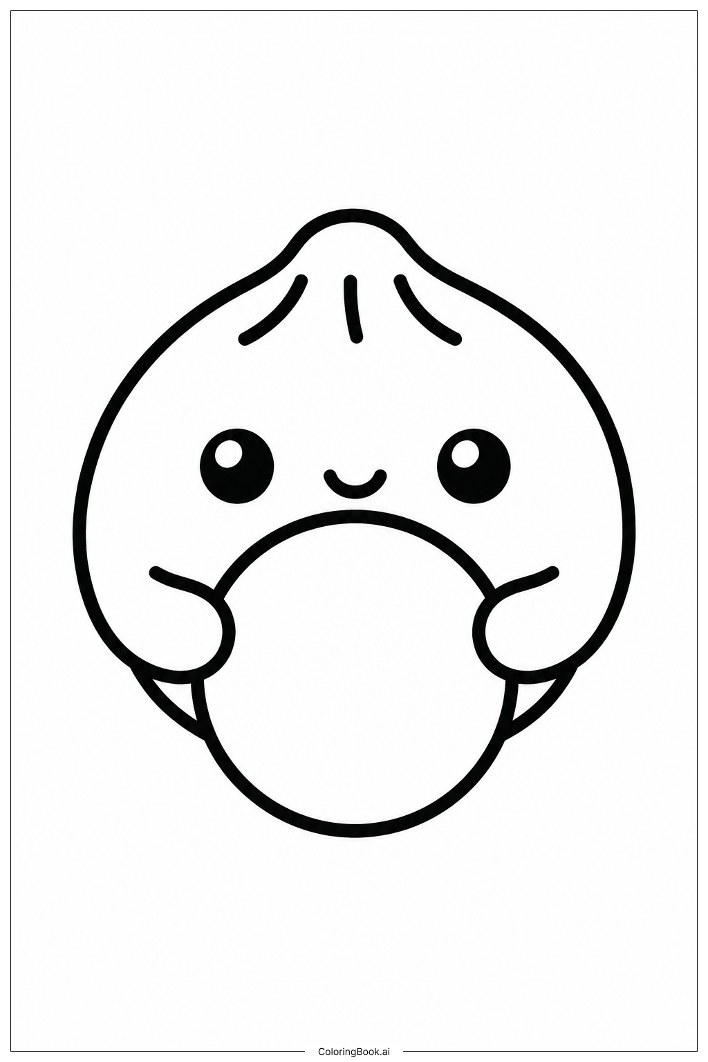 Squishy Dumpling Bubbleの塗り絵ページ