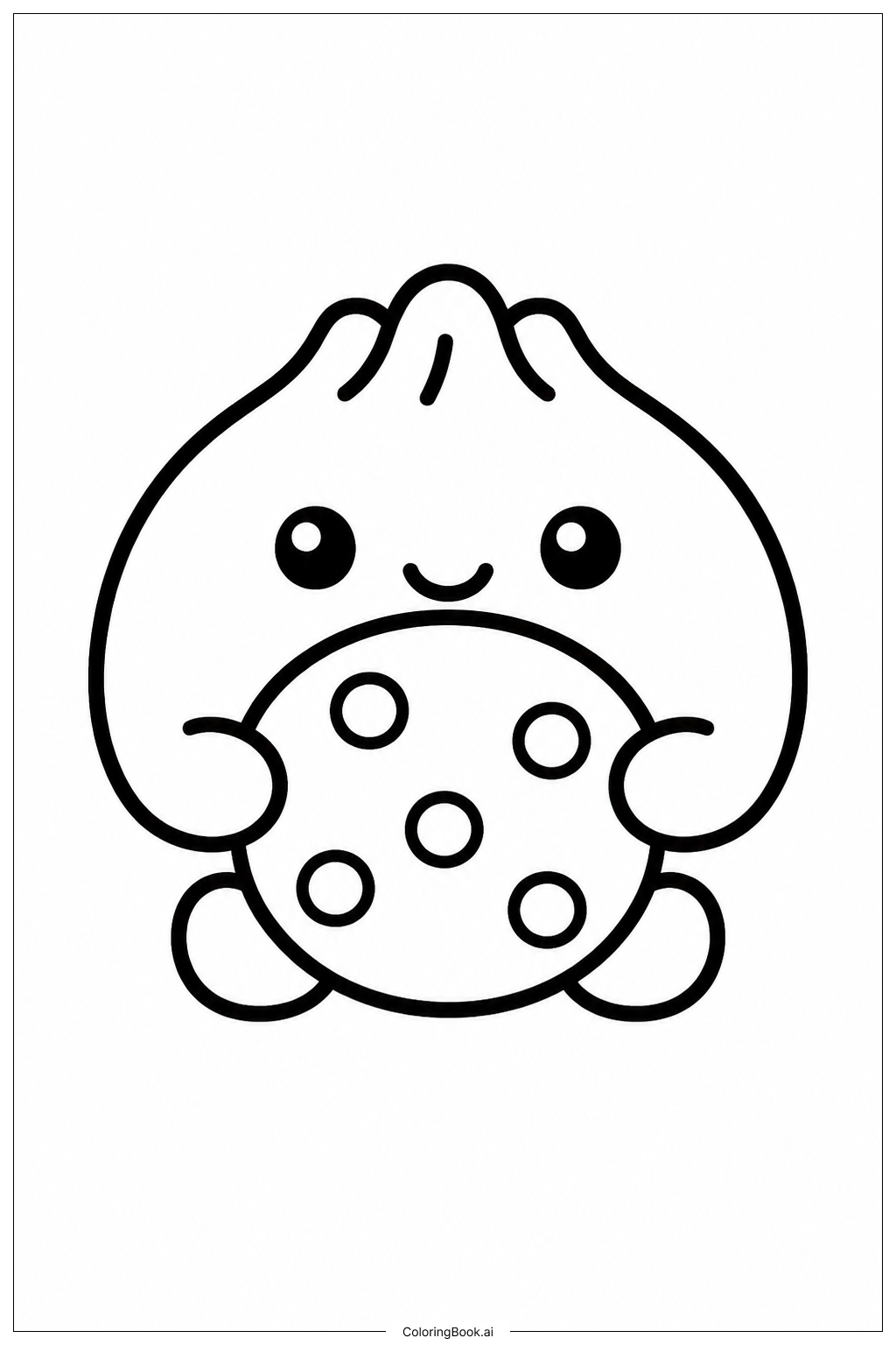  Página para colorear de Squishy Dumpling Cookie 