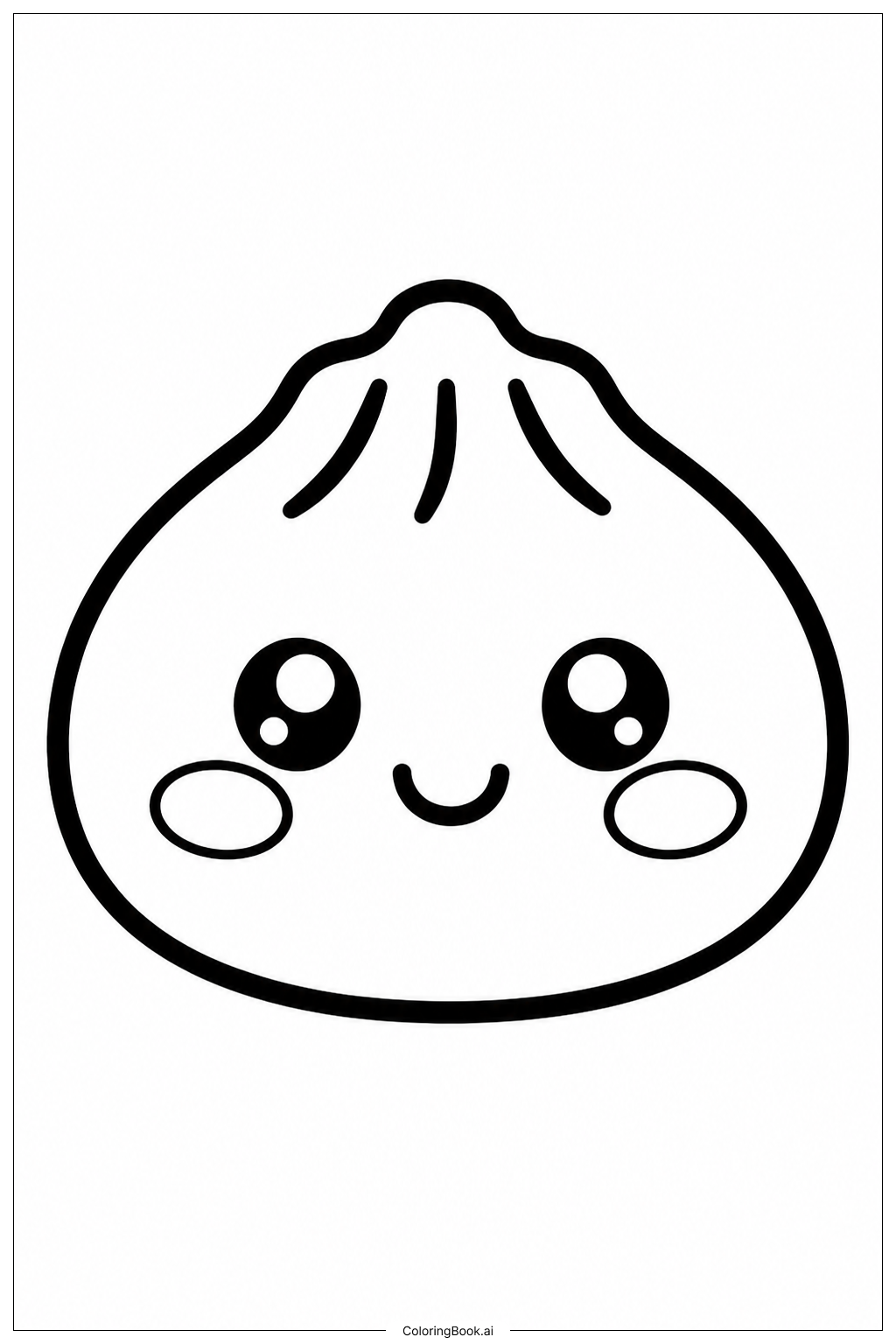 Squishy Dumpling フェイスクローズアップの塗り絵ページ