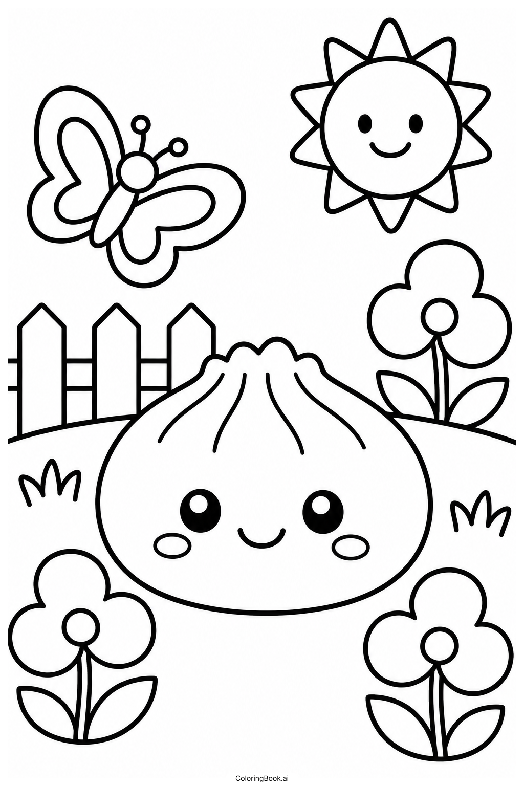 Squishy Dumpling Gardenの塗り絵ページ