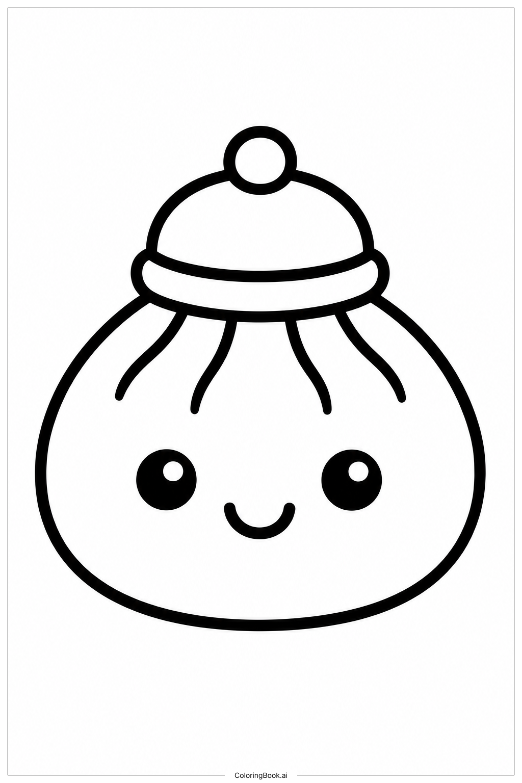 Squishy Dumpling Hat Coloring Page