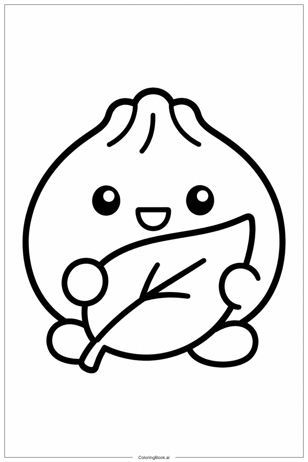  Página para colorear de Hoja Dumpling Squishy 